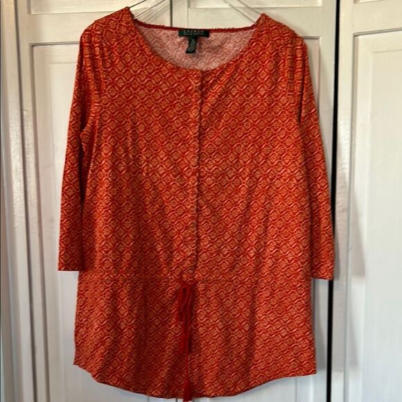 Ralph Lauren Red Patterned Tunic - Size M - Picture 1 of 6